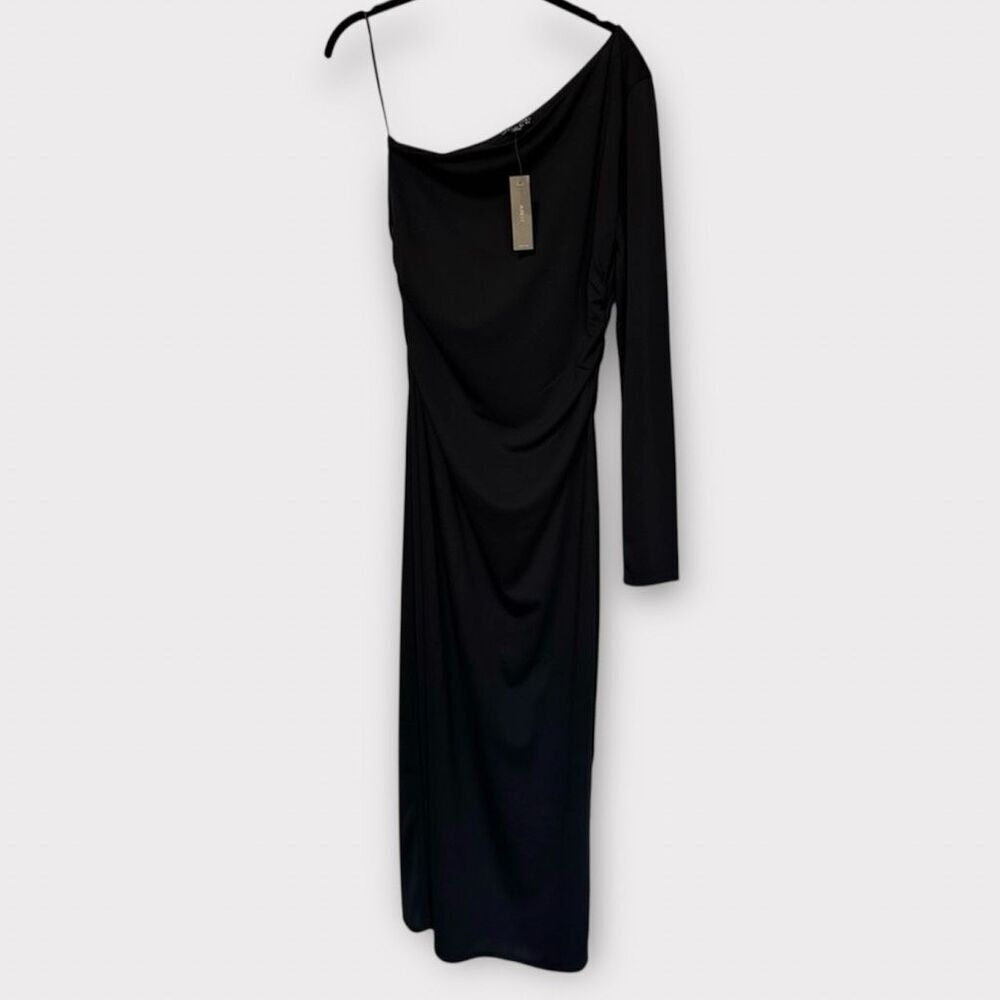J. Crew One-shoulder dress in jersey crepe Black Size XS NWT - Picture 5 of 9